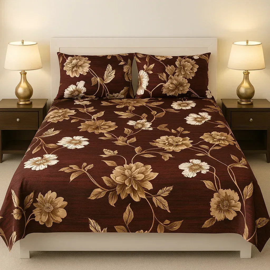 Cocoa Bloom - Bedsheet - Gharaana