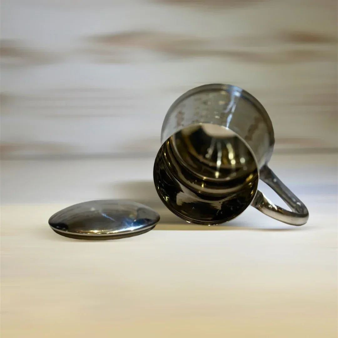 Mug With Cover - Stainless Steel - Gharaana