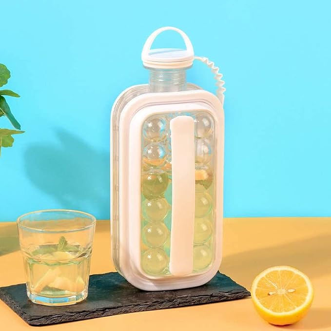 2-in-1 Ball Maker Ice Cube Tray & Water Bottle