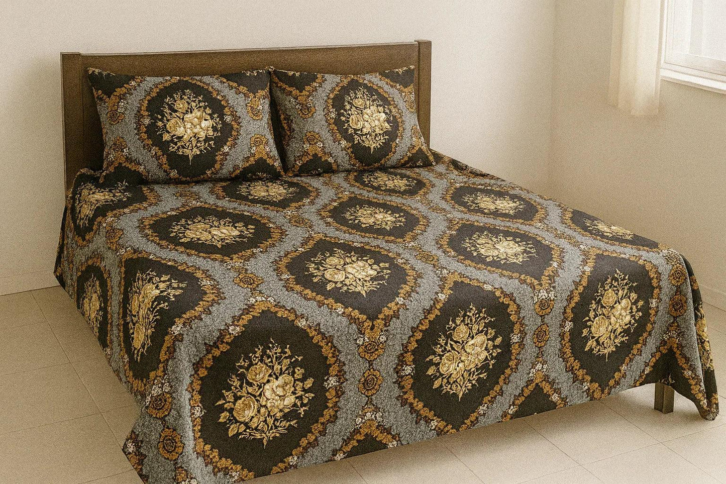 Charcoal Mist - Bedsheet - Gharaana