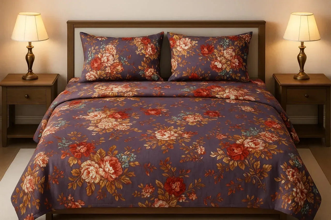 Ash Bloom - Bedsheet - Gharaana
