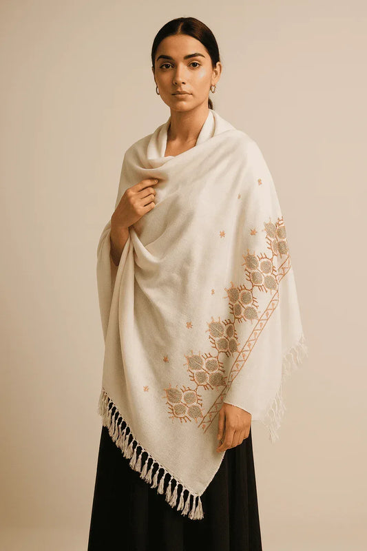 Swati Khaddi Wool Shawl - 6 - Gharaana