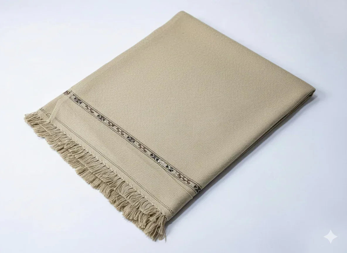 Khaki Wool Shawl - Men - Gharaana