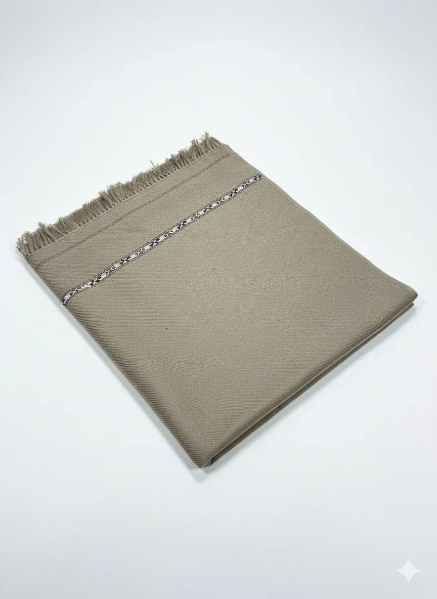 Camel Brown Wool Shawl - Men - Gharaana