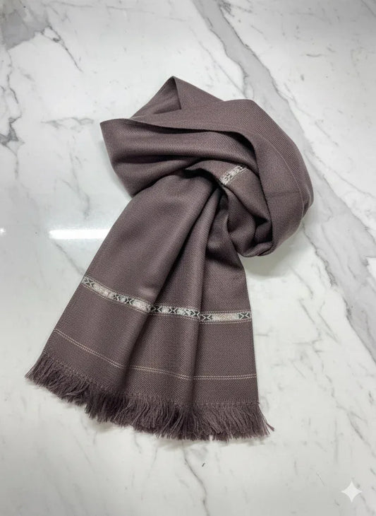 Chocolate Brown Wool Shawl - Men - Gharaana