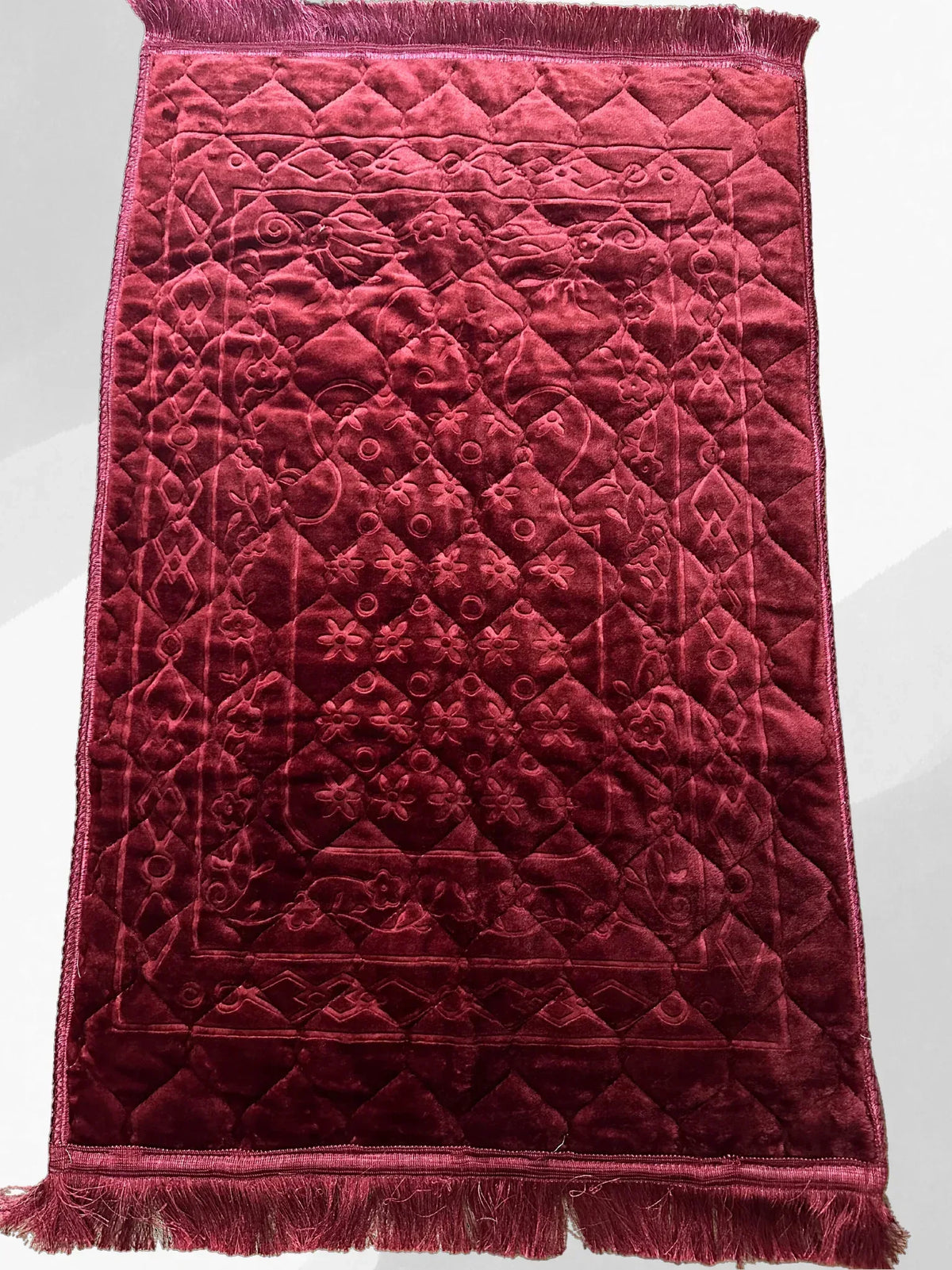 Premium Velvet Embossed Prayer Mat / Jaye Namaz - Gharaana