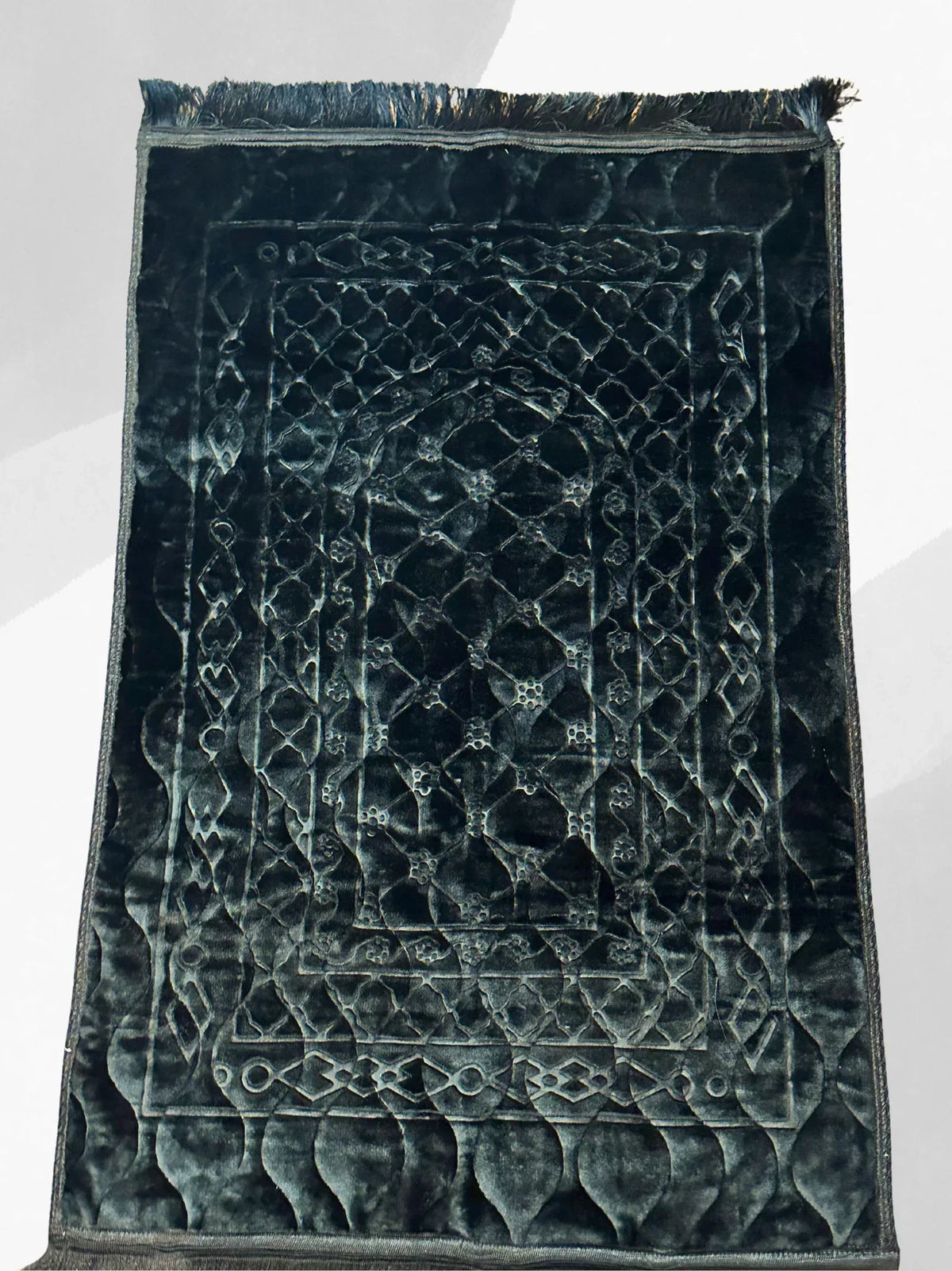 Premium Velvet Embossed Prayer Mat / Jaye Namaz - Gharaana