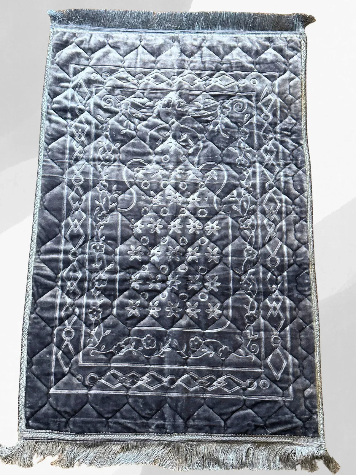 Premium Velvet Embossed Prayer Mat / Jaye Namaz - Gharaana