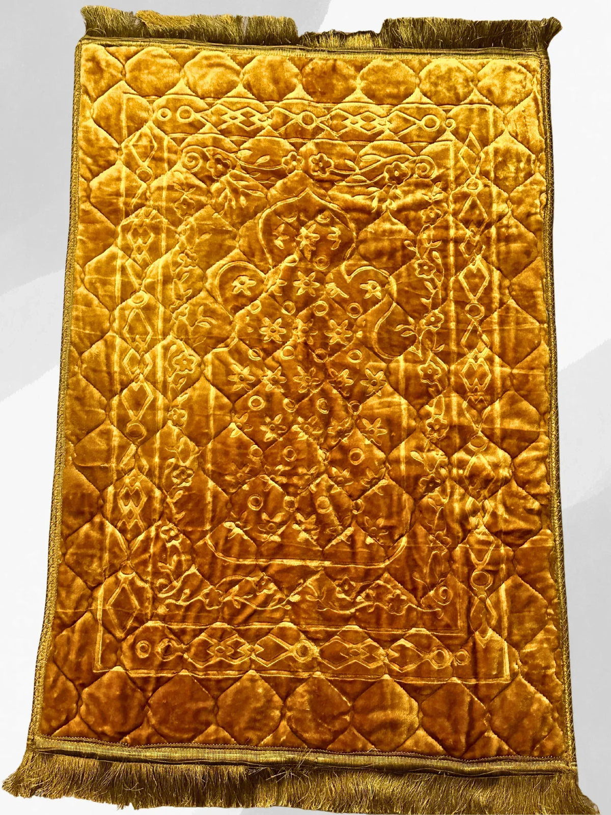 Premium Velvet Embossed Prayer Mat / Jaye Namaz - Gharaana