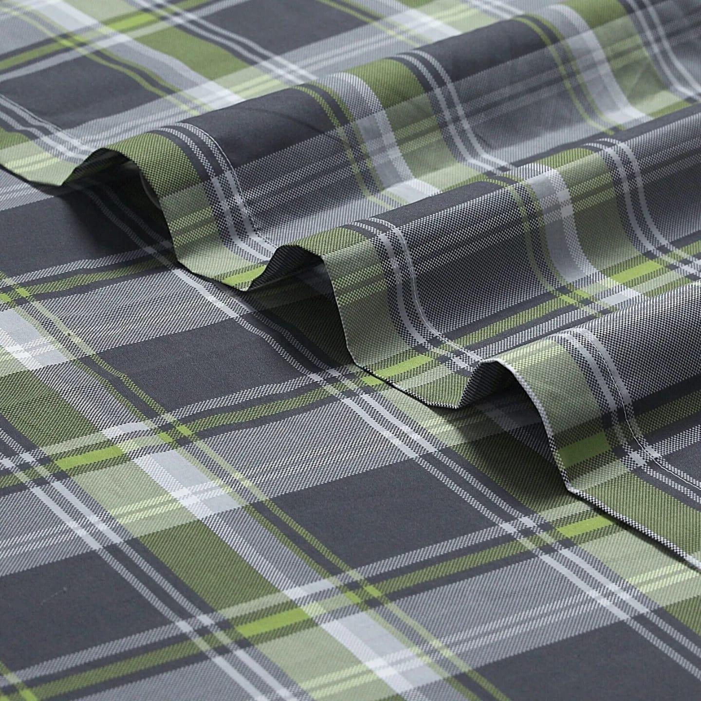 Checkered Percale Cotton Premium Bedsheet - Gharaana
