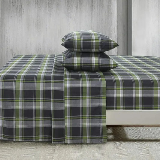 Checkered Percale Cotton Premium Bedsheet - Gharaana