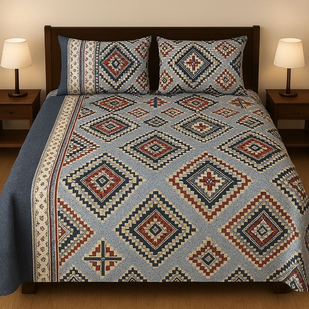 Azure Bloom - Bedsheet
