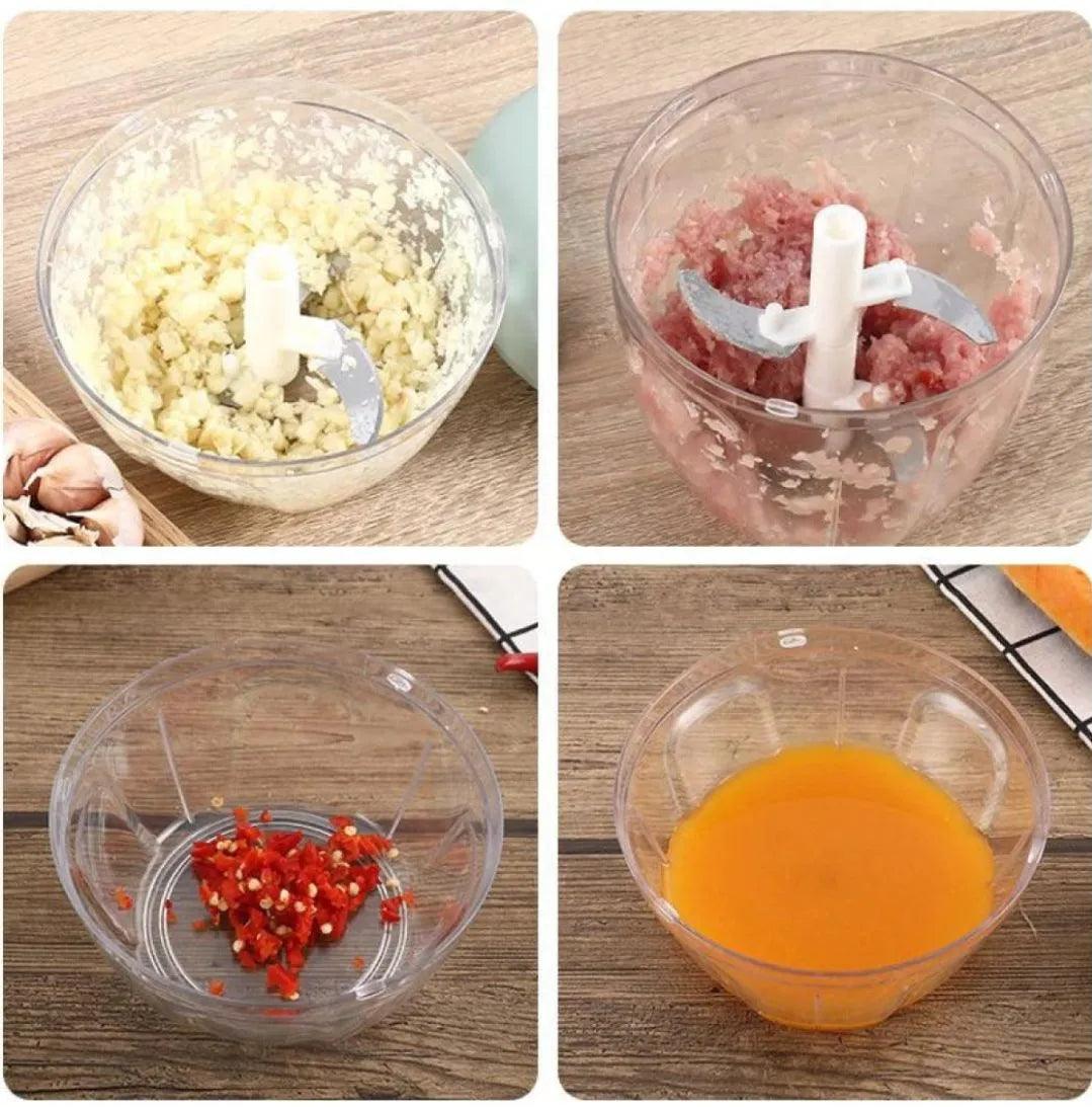 Kitchen Rope Chopper | Hand Chopper Machine – 2 in 1 Manual Meat & Vegetable Cutter with Mixer
