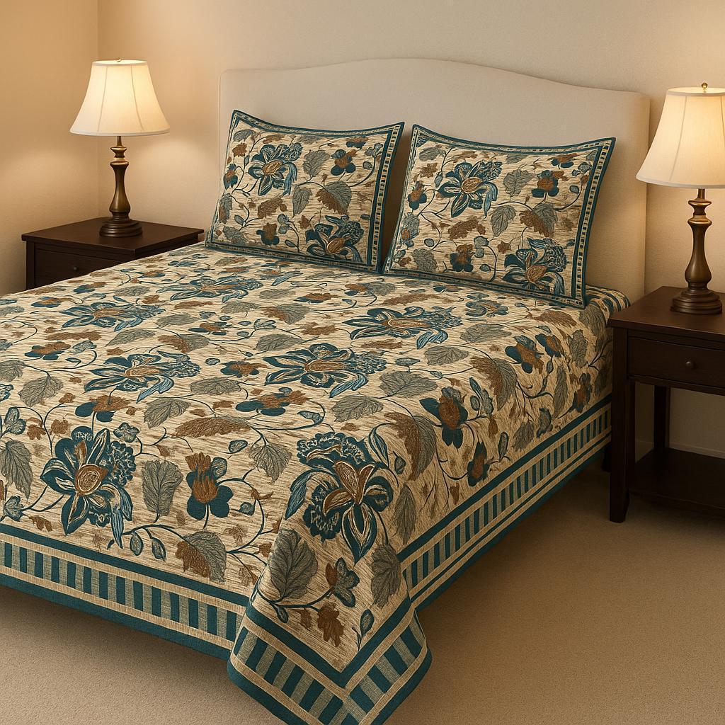 Green Mirage - Bedsheet - Gharaana