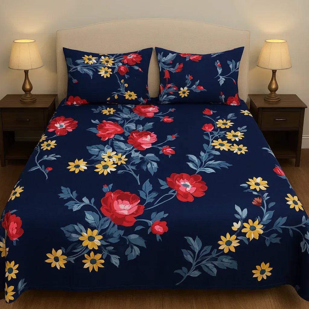 Cherry Drift - Bedsheet - Gharaana