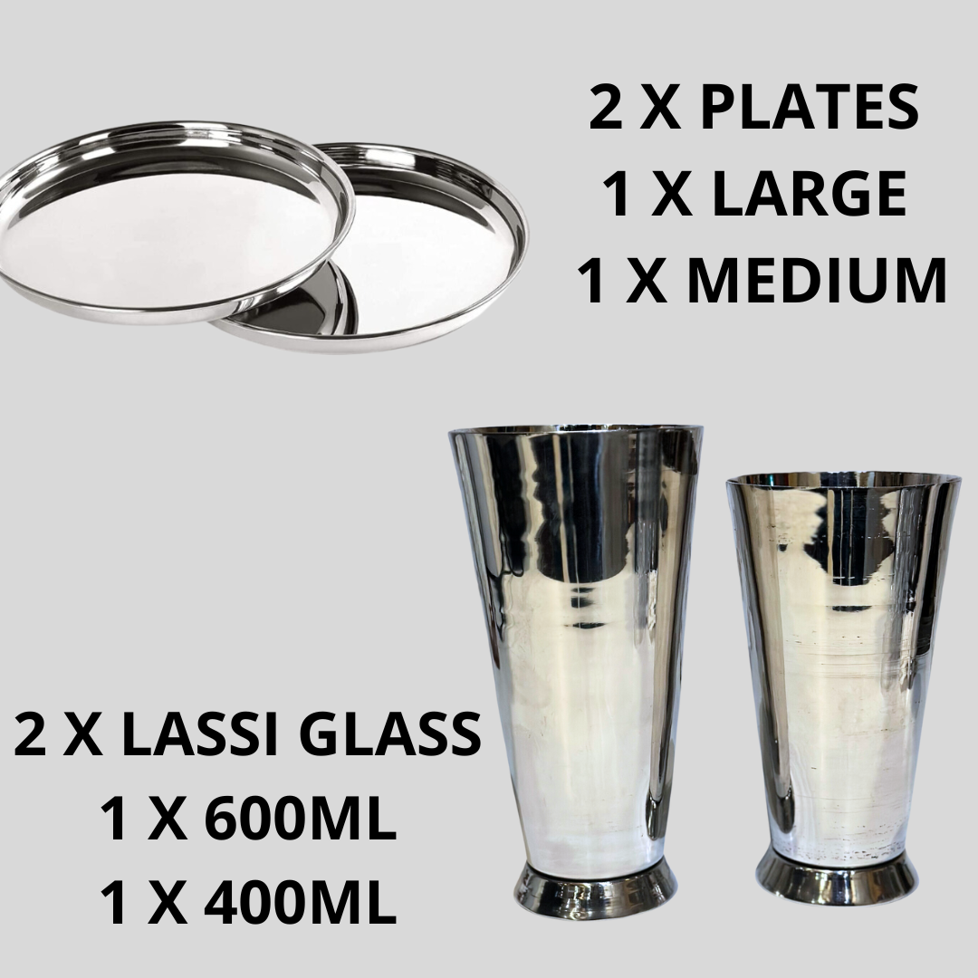 Thaal and Lassi Glass Deal Package - Stainless Steel