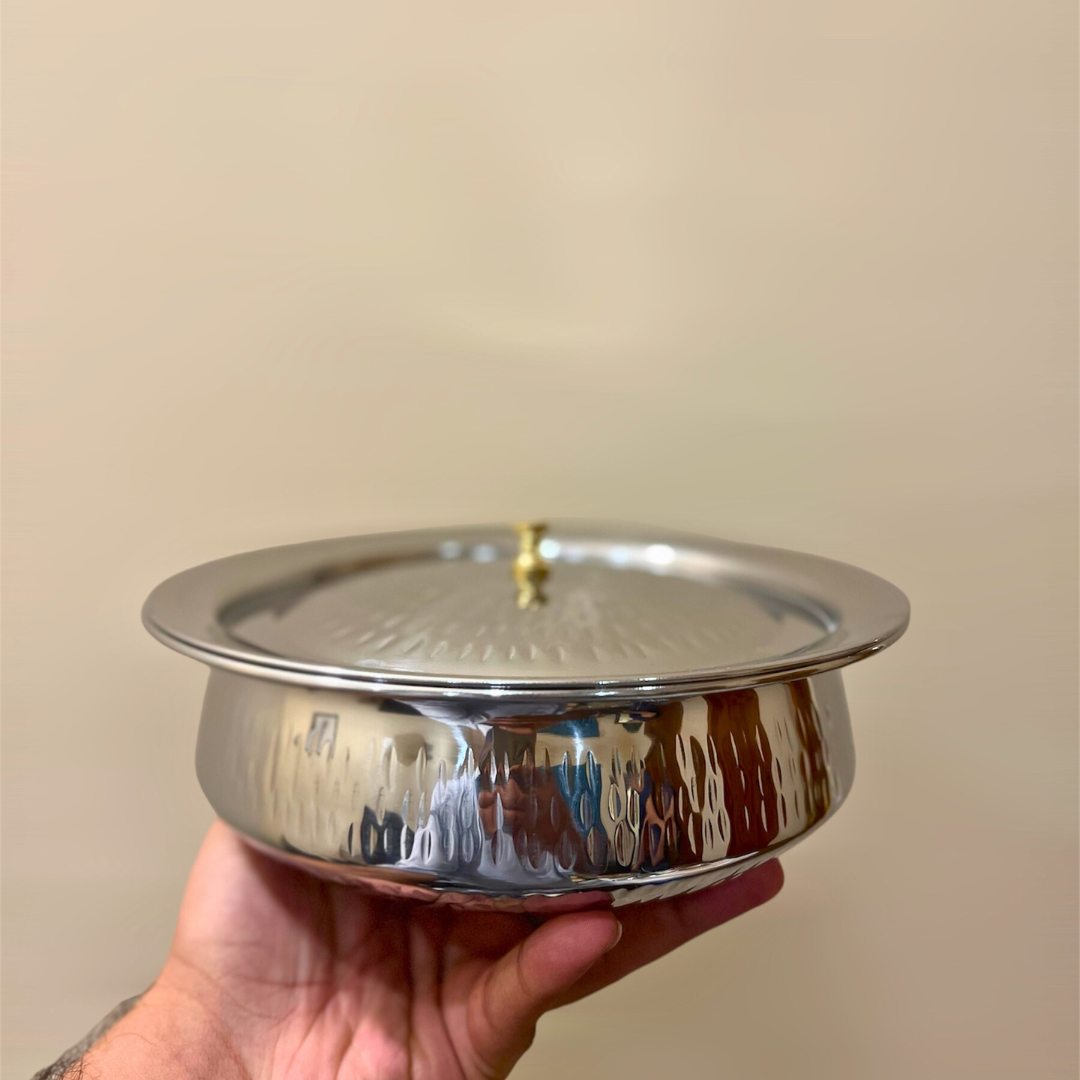 Textured Karahi - Stainless Steel