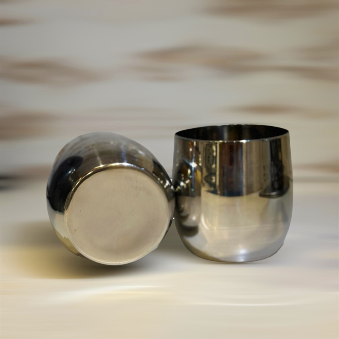 Round Glass - Stainless Steel