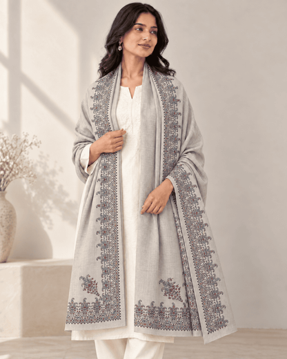 Premium Embroidered Pashmina Shawl - 3