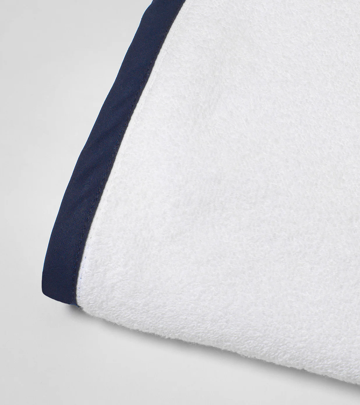 White Cotton Bath Towel With Navy Borders - Pack Of 3