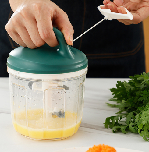 Kitchen Rope Chopper | Hand Chopper Machine – 2 in 1 Manual Meat & Vegetable Cutter with Mixer