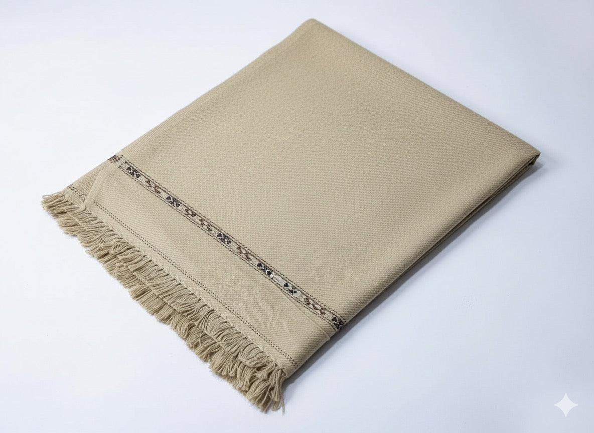 Khaki Wool Shawl - Men