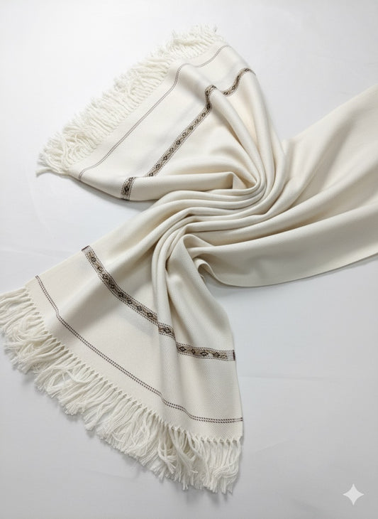 Off-White Wool Shawl - Men