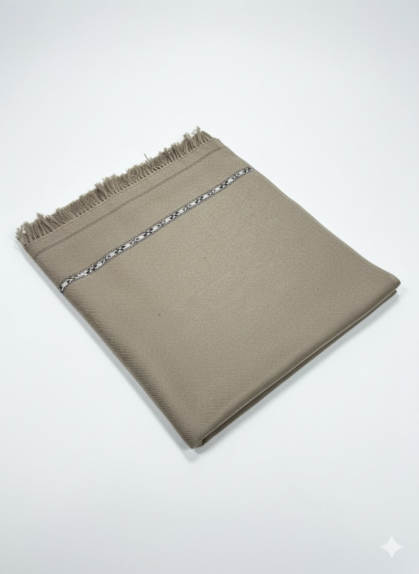 Camel Brown Wool Shawl - Men