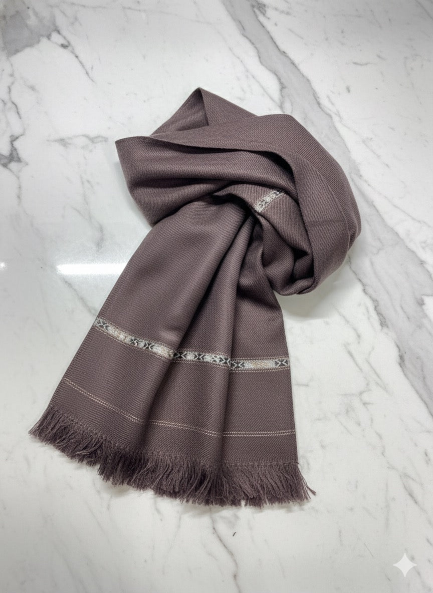 Chocolate Brown Wool Shawl - Men