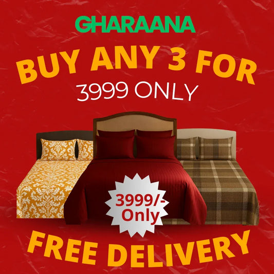 Buy 3 Bedsheets For 3999 - Gharaana