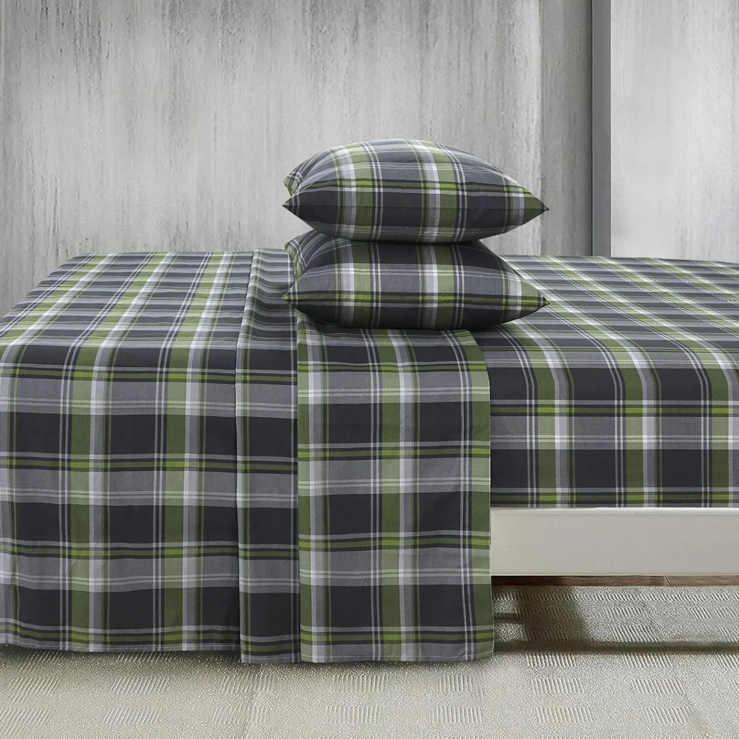 Checkered Percale Cotton Premium Bedsheet