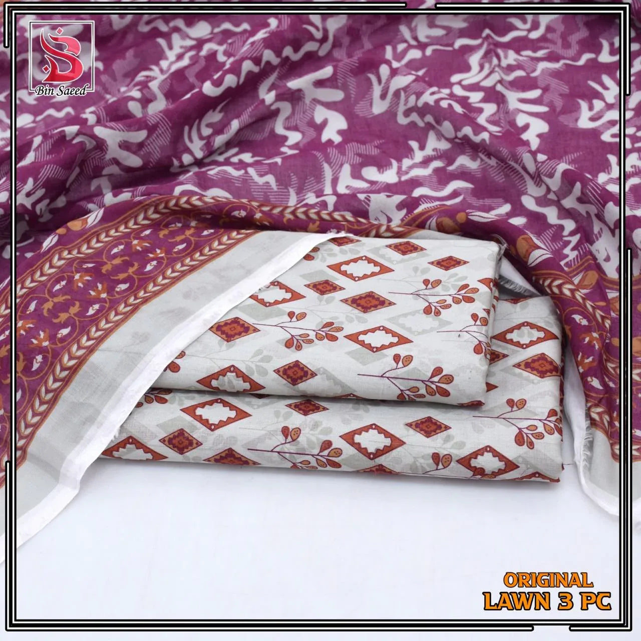 Lawn printed 3 Piece Suit - 21 - Gharaana