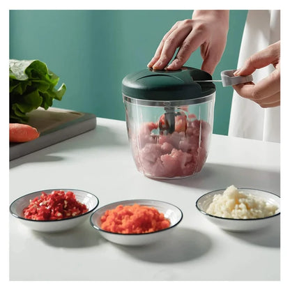 Kitchen Rope Chopper | Hand Chopper Machine – 2 in 1 Manual Meat & Vegetable Cutter with Mixer