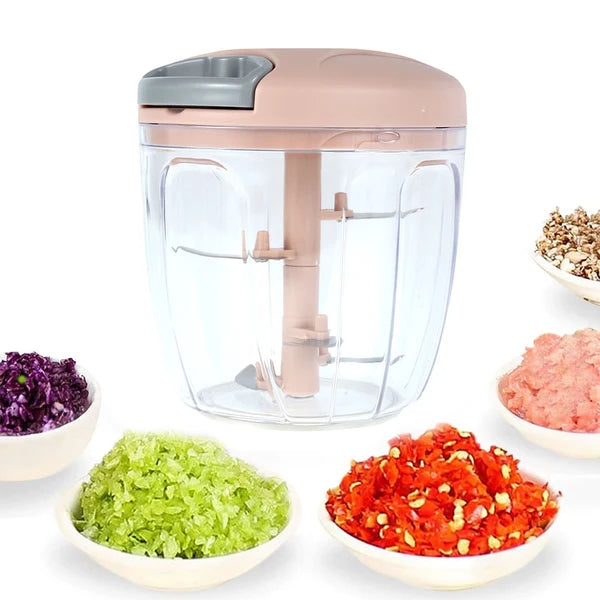 Kitchen Rope Chopper | Hand Chopper Machine – 2 in 1 Manual Meat & Vegetable Cutter with Mixer