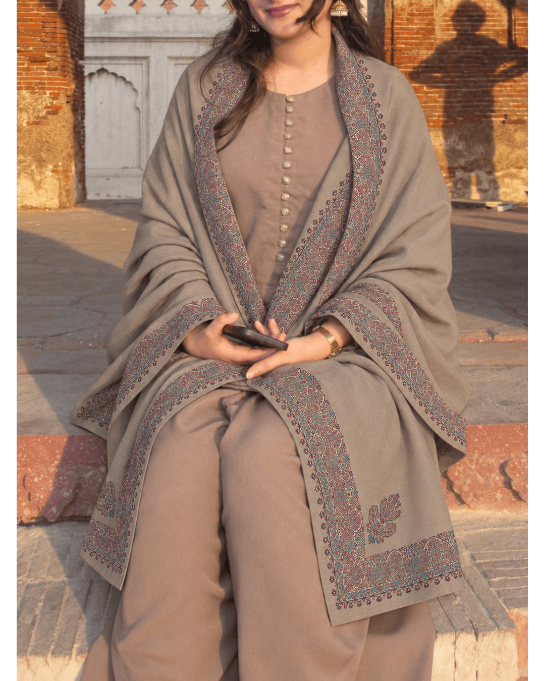 Premium Embroidered Pashmina Shawl - 5